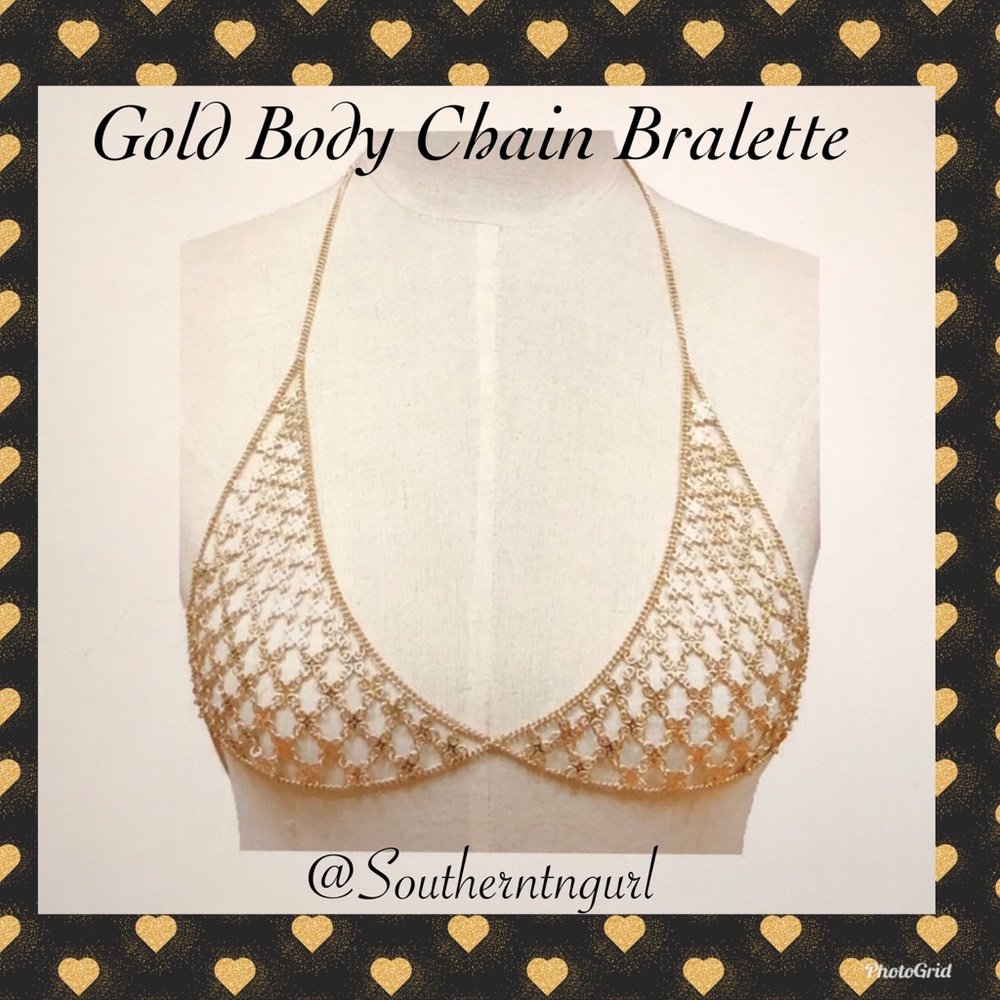 NWT✳️Gold  Metal Body Chain Bralette✳️